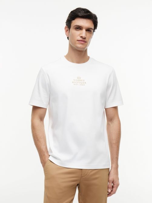 Tonal Logo Embroidery Interlock Knit T-Shirt
