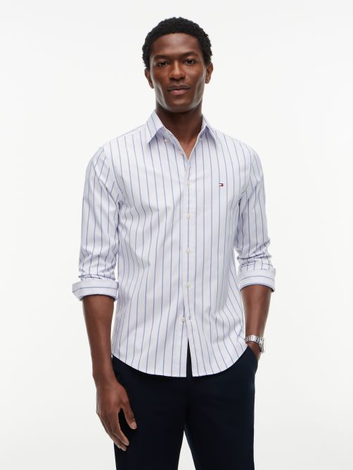 Performance Regular Fit Stripe Poplin Shirt