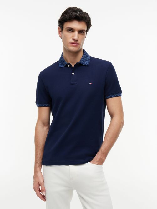 Regular Fit Jacquard Collar Structured Polo Shirt