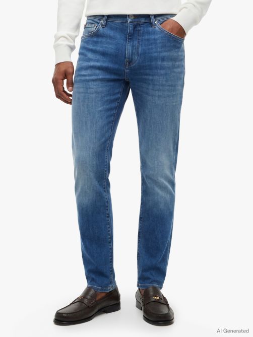 Bleecker Whiskered Faded Slim Jeans