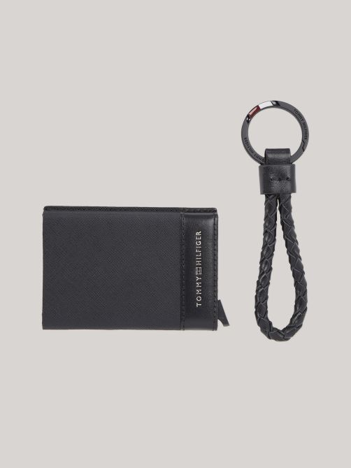 Logo Detail Wallet and Keychain Gift Set