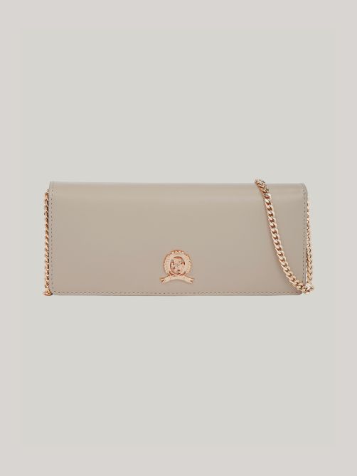 Chain Strap Leather Clutch