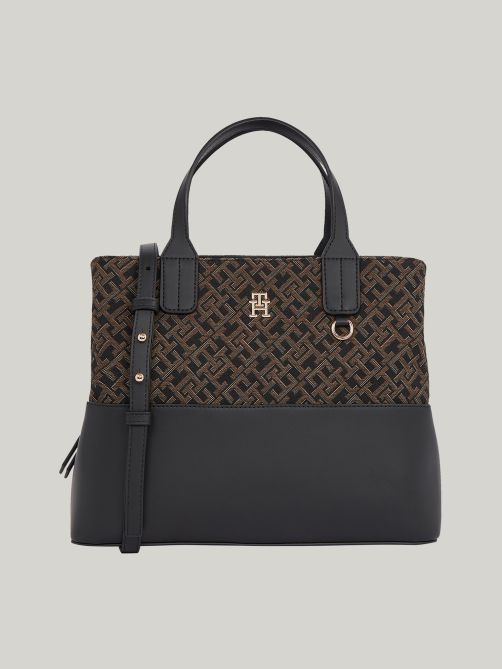 Monogram Jackquard Satchel Bag Tommy Hilfiger