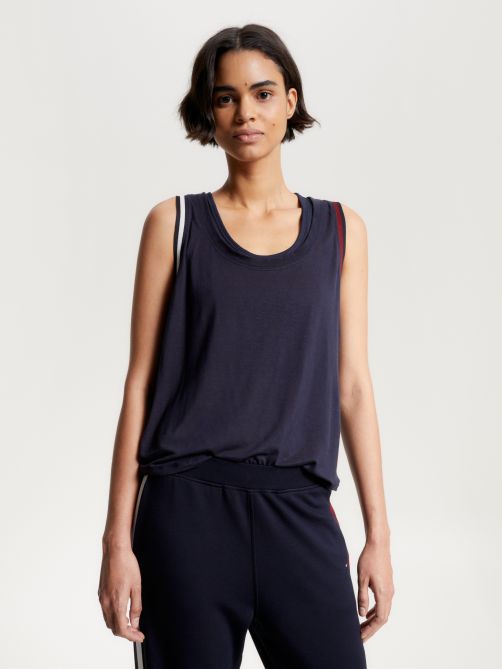 Sport Contrast Tape Relaxed Tank Top