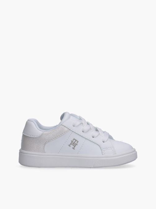 Girls Sneakers with Laces and Side Zip