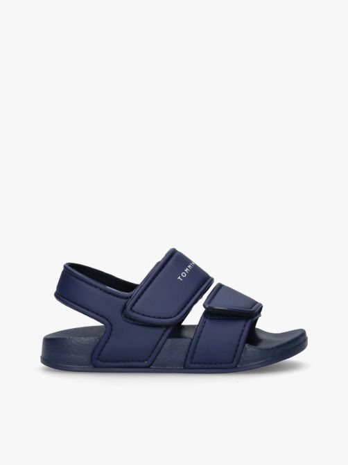 Kids Pool Sandals with Double Velcro Navy