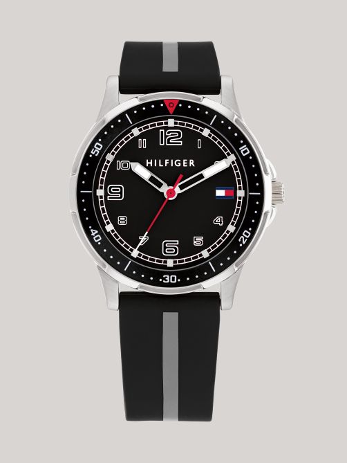 Black Silicone Strap Watch