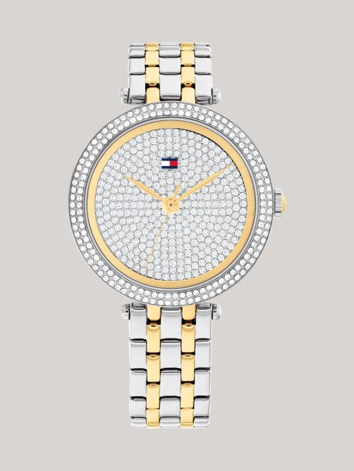 Embellished Dial Two-Tone Watch