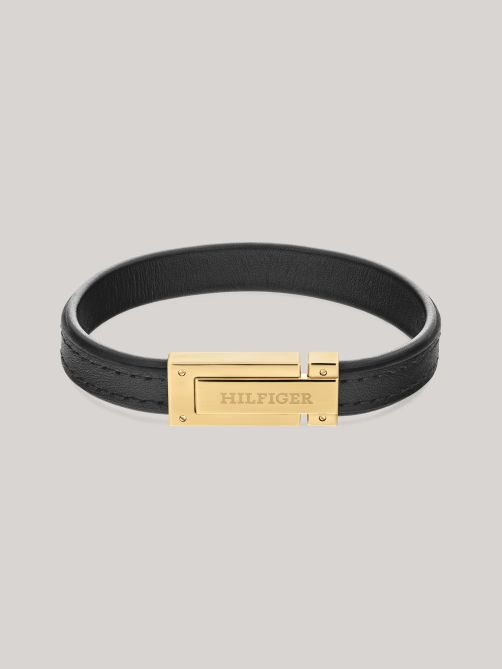 Fold-Over Clasp Leather Bracelet
