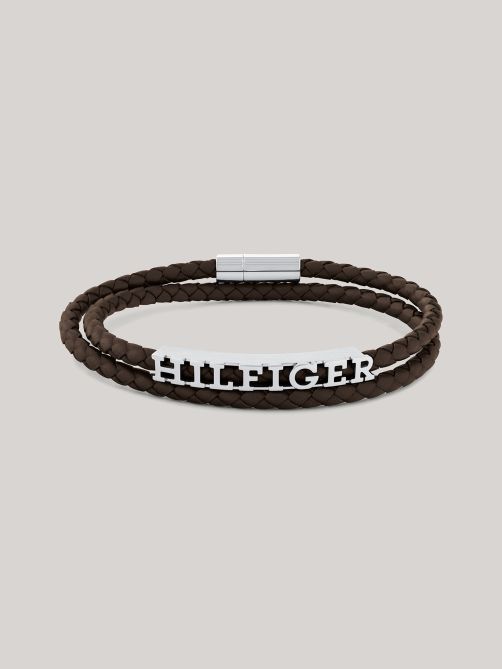 Brown Braided Leather Bracelet