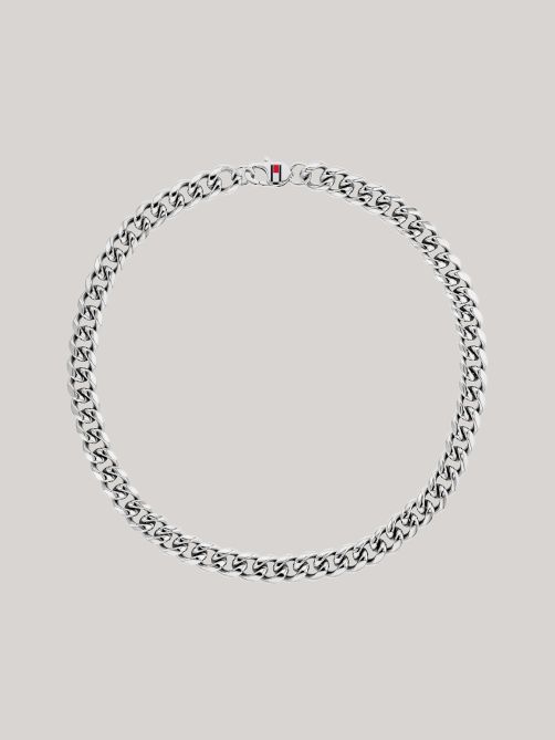 قلادة فضية بسلسلة سميكة