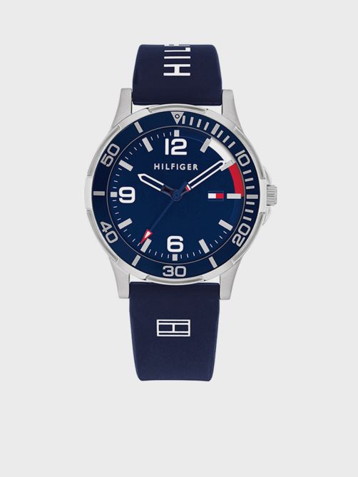 Blue Dial Silicon Strap Analog Watch