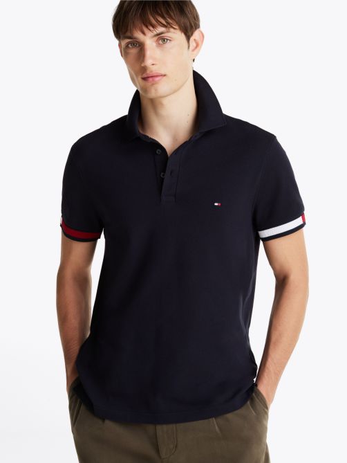 Flag Cuff Slim Fit Polo