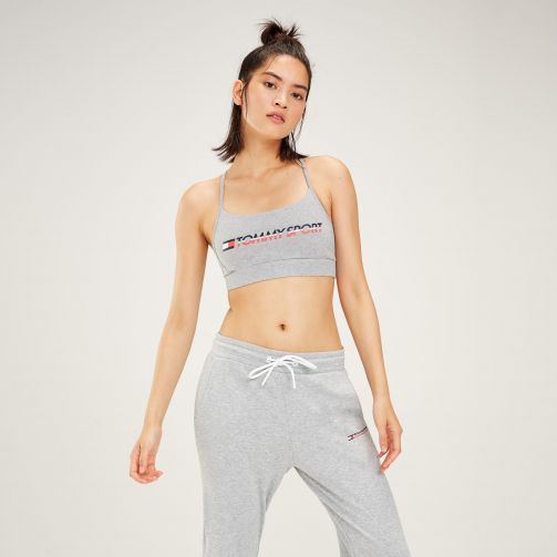 Cutout Back Logo Sports Bra