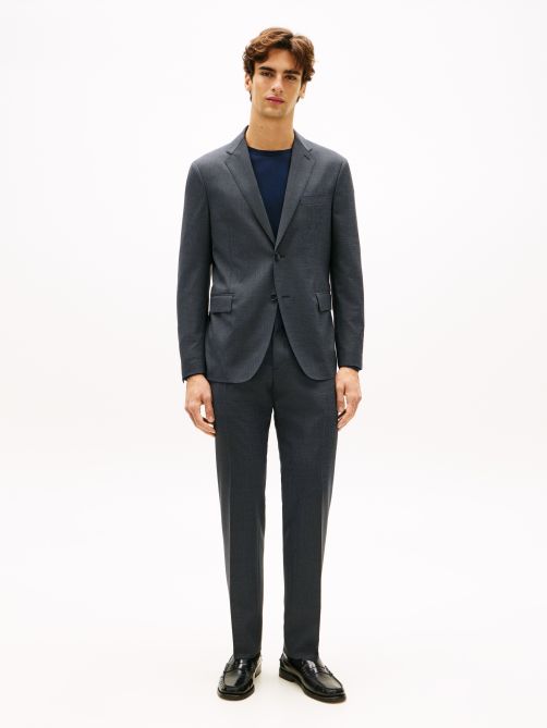Textured Wool Blend Suit