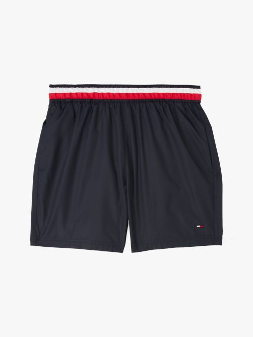 Global Stripe Mid Length Swim Shorts
