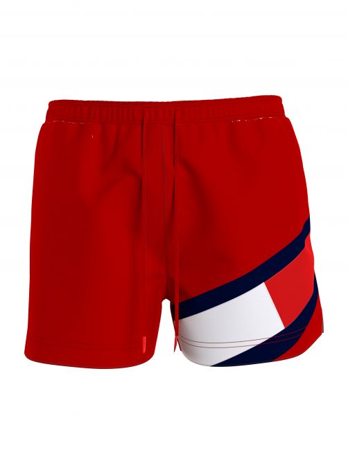 Flag Mid Length Drawstring Swim Shorts