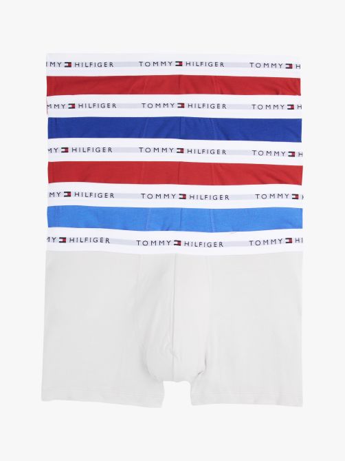 طقم بوكسر 5 قطع مزين بشعار مكرر