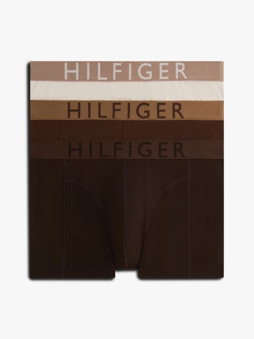 طقم 3 بوكسر ميكروفايبر بخصر مطاطي مزين بالشعار