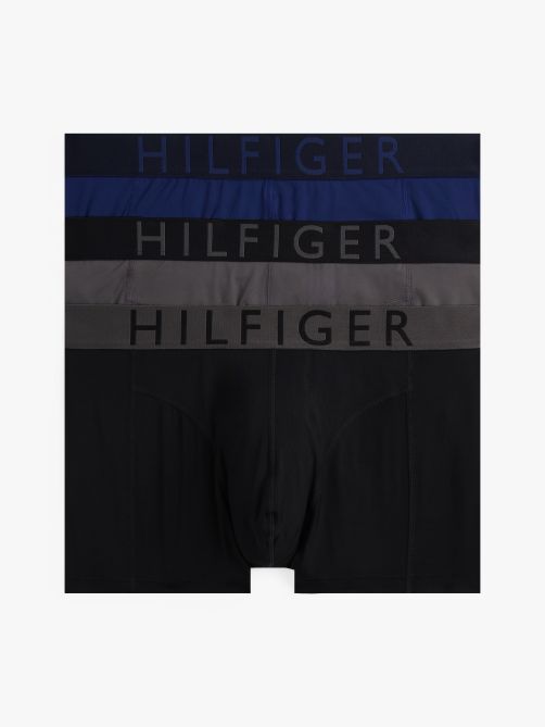 طقم 3 بوكسر ميكروفايبر بخصر مطاطي مزين بالشعار