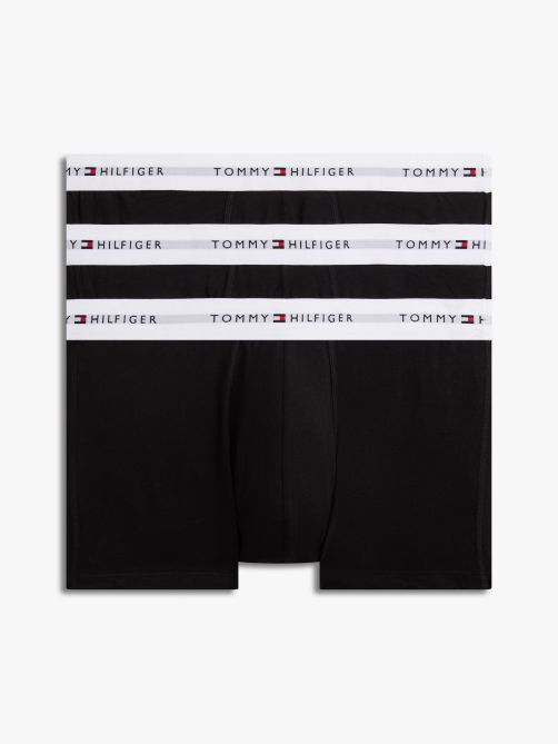 طقم 3 شورتات داخلية بخصر مطاطي مزين بشعار مميز متكرر