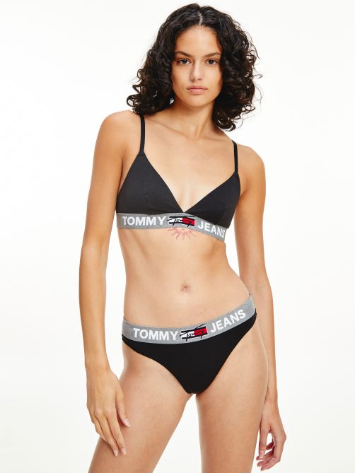 Contrast Waistband Logo Thong