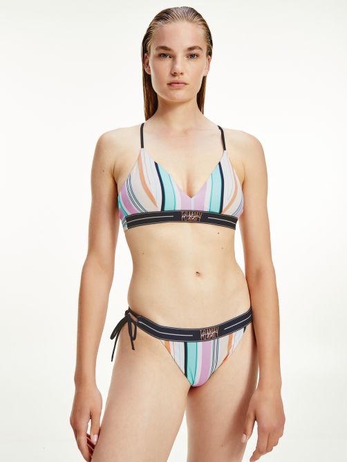 صدرية بيكيني مخططة متعددة الألوان