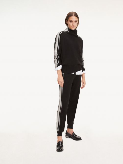 Metallic Sidestripe Drawstring Trousers