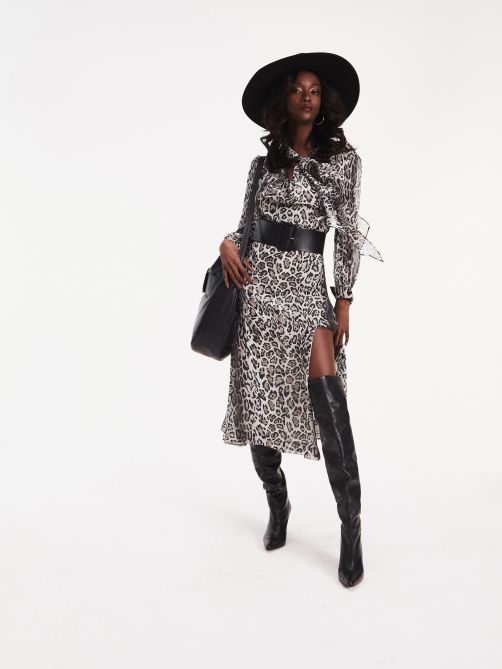 Women's Zendaya Snow Leopard Print Dress in Snow Leopard Print | Tommy