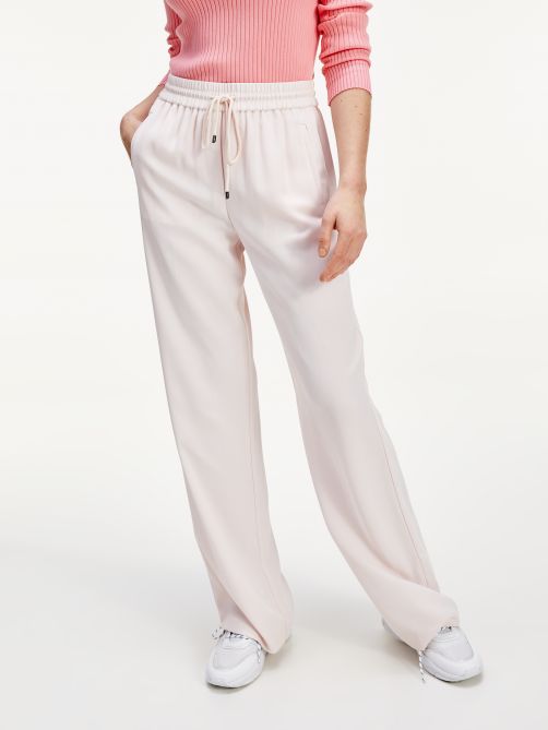 Women's Jacquard Drawstring Trousers in Pink | Tommy Hilfiger UAE