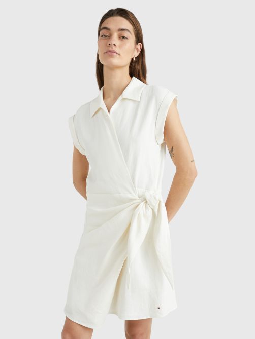 Sleeveless Wrap Shirt Dress