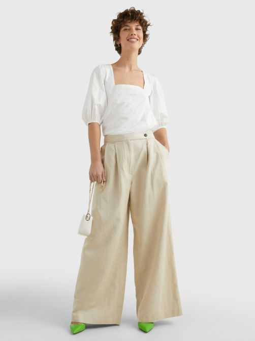 Pleated Wide Leg Trousers