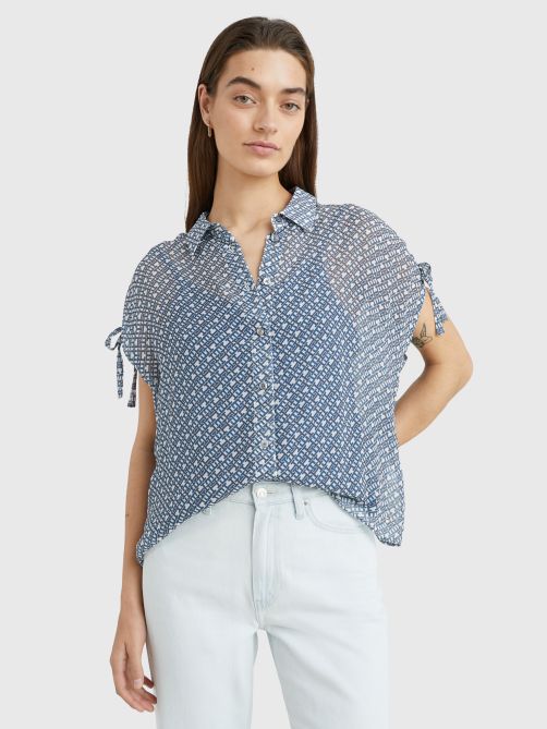 Regular Fit Monogram Short Sleeve Shirt