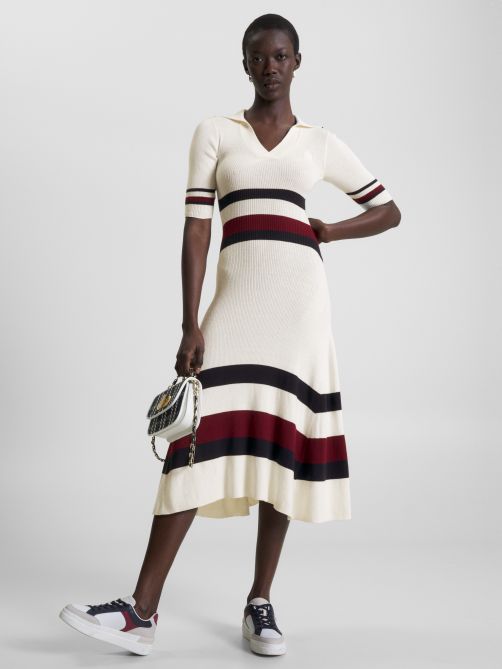 Global Stripe Midi Dress Tommy Hilfiger