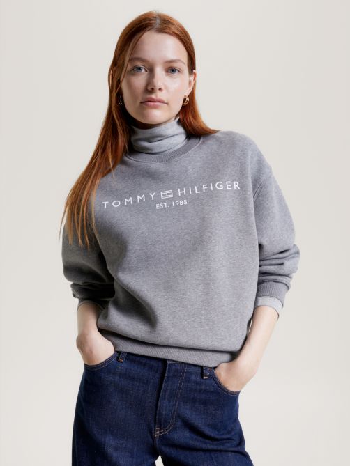 Tommy hilfiger high neck logo sweatshirt sale