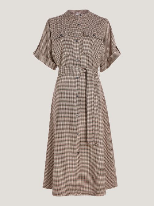 Micro Check Midi Shirt Dress Tommy Hilfiger