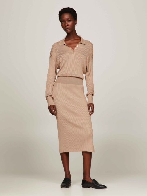 Ribbed knit sweater dress outlet