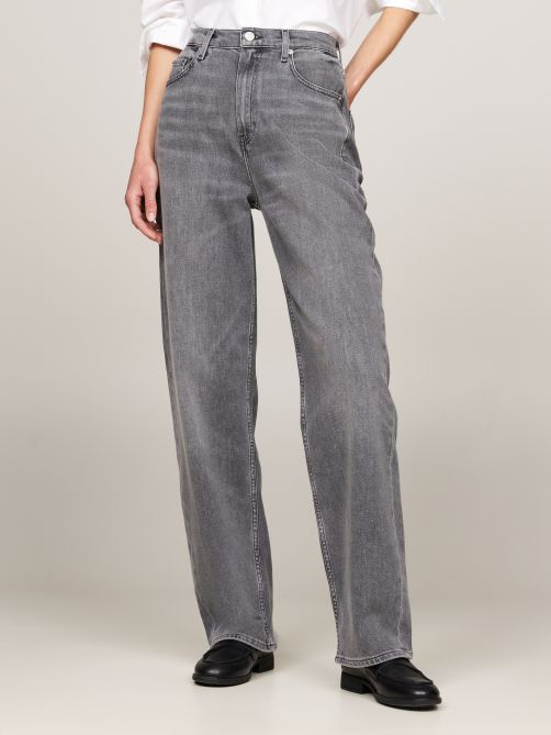 High Rise Relaxed Straight Faded Jeans