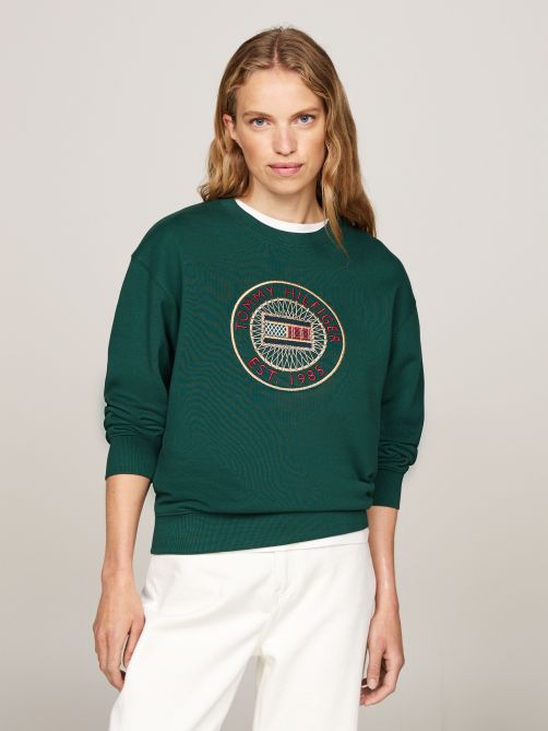 Logo Embroidery Crew Neck Sweatshirt Tommy Hilfiger