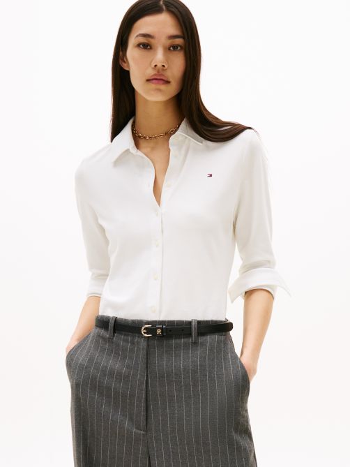 قميص بيكيه بقصة ضيقة من 1985