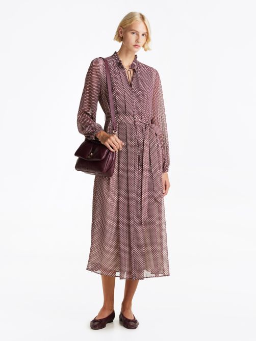 Pleated Fit and Flare Maxi Dress