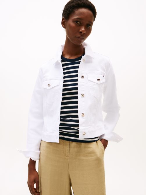 White Slim Denim Jacket