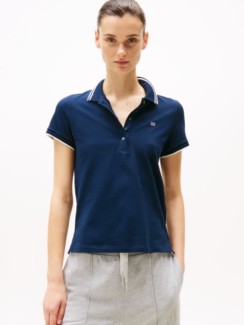 Slim Fit Contrast Flag Polo Shirt