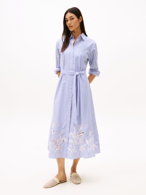 Broderie Anglaise Maxi Shirt Dress