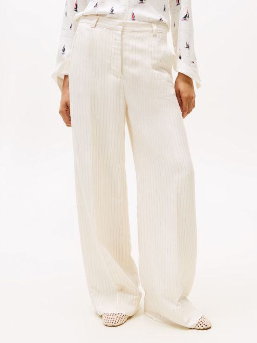 Wide Leg Trousers With Linen