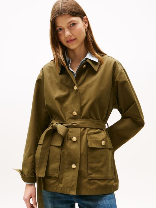 Water Repellent Belted Field Jacket