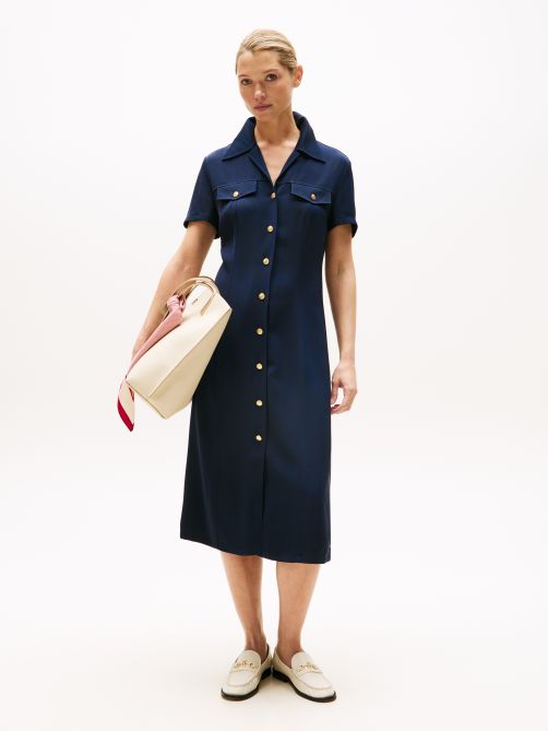 فستان قميص بأكمام قصيرة