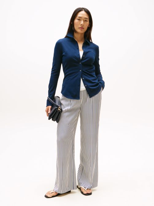 Striped Wide Leg Trousers