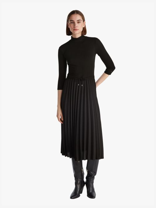 Pleated Midi Fit and Flare Dress