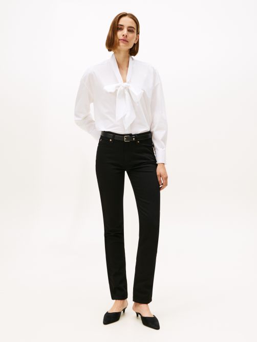 Black Mid Rise Slim Jeans